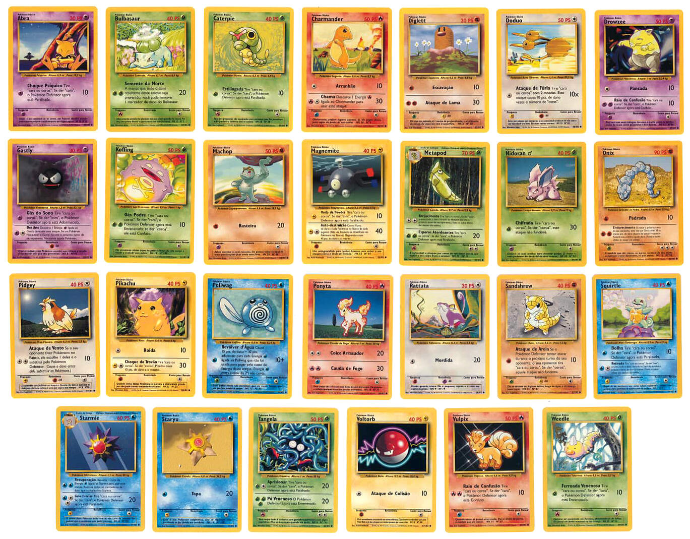 Cartas de Pokémon Comuns