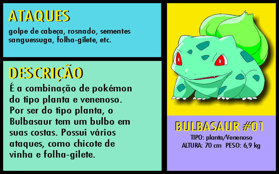 PokeCard do Bulbasaur