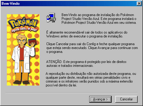 Menu de Instalação